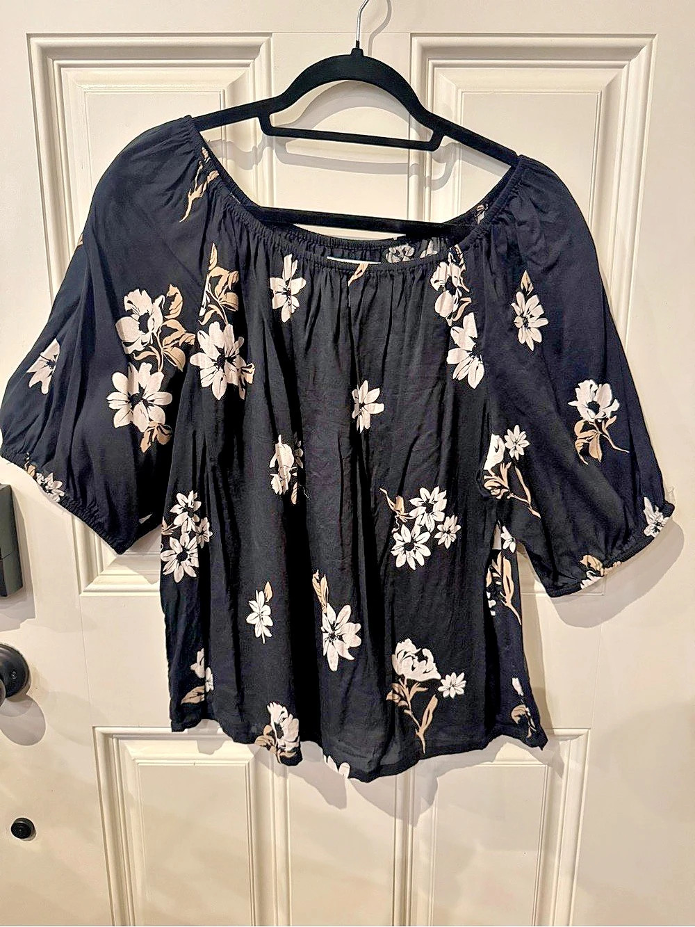Sonoma Floral Blouse in Black & Pink Size XXL Like New